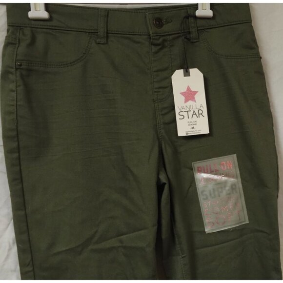 Vanilla Star Womens Teen Medium Army Green Pullon Mid Rise Jegging Pants 28.5x28 - Picture 4 of 11